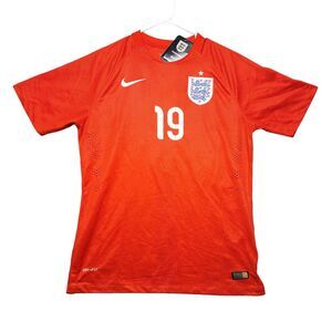 Nike Authentic England Football Soccer Jersey Men L Sterling #19 Red 2014 New